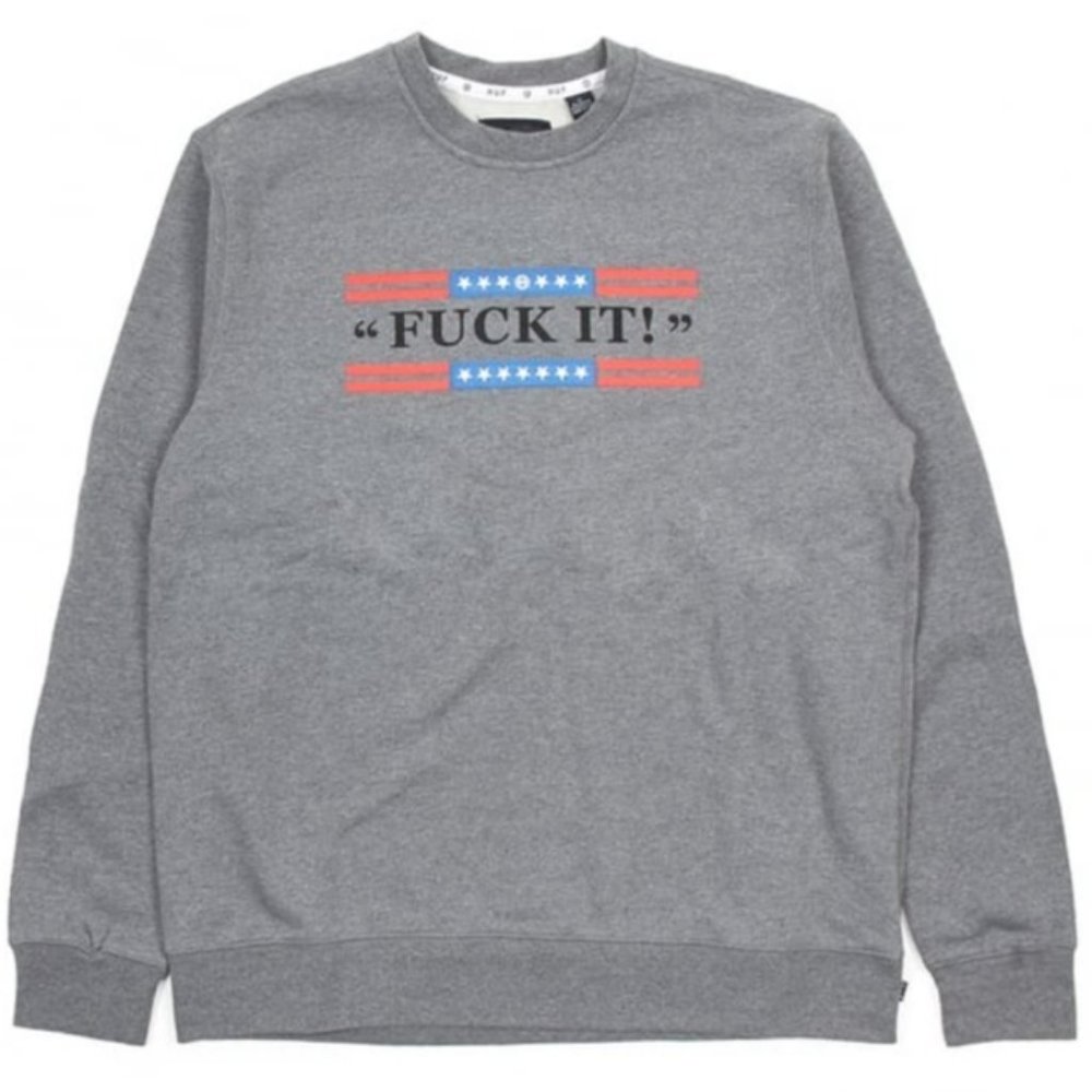 HUF "F*ck It!" Crew Neck Heather Gray